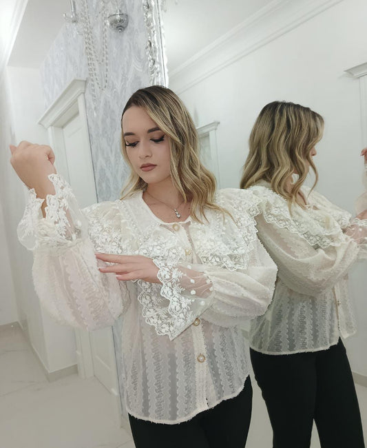 Camicia in Tulle e Pizzo